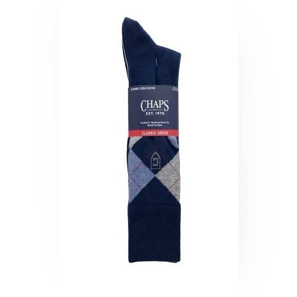 Chaps Classic Dress Argyle Crew Socks 3-Pair Pack - Picture 3 of 6